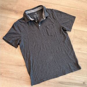 Free Fly  Men's Charcoal Polo Shirt Bamboo Cotton Medium